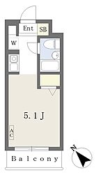 モナークマンション溝の口3 ワンルームの間取図画像