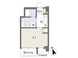 ベルファース溝口 1Kの間取図画像