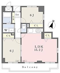 ヴェルデ溝ノ口 2LDKの間取図画像