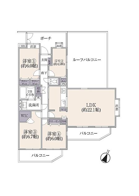 4LDK 間取り