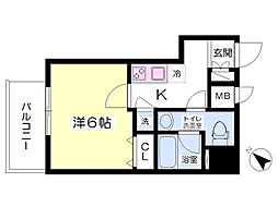 フォレシティ小伝馬町 1Kの間取図画像