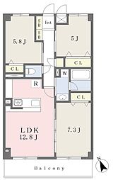 サンビレッジ船堀 3LDKの間取図画像