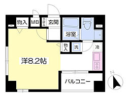 エターナル新富 ワンルームの間取図画像