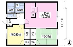 ワールドウイング 2LDKの間取図画像