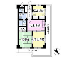 プレステージパレス 3Kの間取図画像