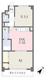 関ビル第一 2DKの間取図画像