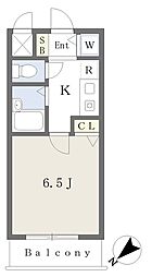 マピエス小平 1Kの間取図画像