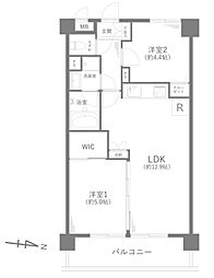 ライオンズマンション小平栄町 2LDKの間取図画像