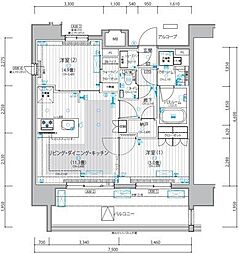 PALACESTAGE上野入谷 2LDKの間取図画像