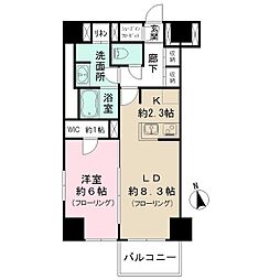 カメリアコート新宿 1LDKの間取図画像
