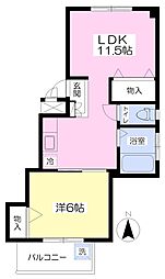 ドミール竜泉 1LDKの間取図画像