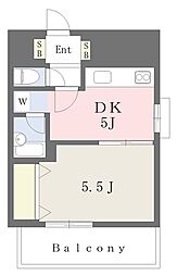 パストラル根岸 1DKの間取図画像