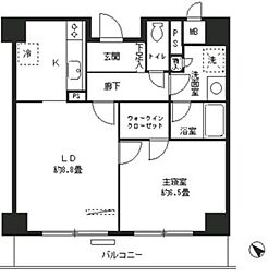エステージ築地 1LDKの間取図画像