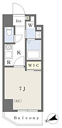 プレイズシード大曽根 1Kの間取図画像