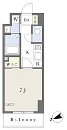 プレイズシード大曽根 1Kの間取図画像