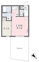 quador新瑞橋 1LDKの間取図画像