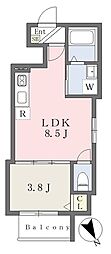 カーサ新守山 1LDKの間取図画像