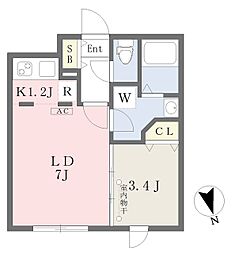 quador吹上NORTH 1LDKの間取図画像