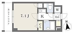 シーガル池下 1Kの間取図画像