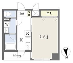 RicoEtoileMidorigaoka 1Kの間取図画像
