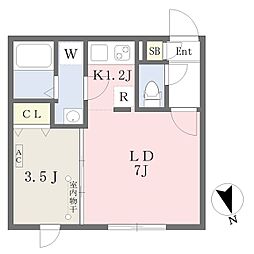 quador吹上NORTH 1LDKの間取図画像