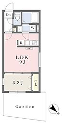 quador新瑞橋 1LDKの間取図画像