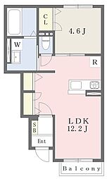 ウィステリア 1LDKの間取図画像