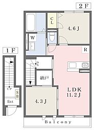 ウィステリア 2LDKの間取図画像