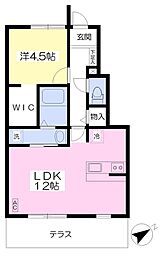 アパート 1LDKの間取図画像