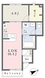 THECITY山吹I 1LDKの間取図画像