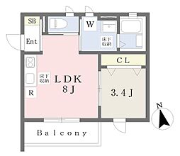 ミストラル東姫路駅前2 1LDKの間取図画像