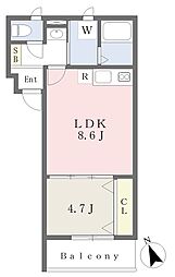 MISTRAL手柄山平和公園駅前 1LDKの間取図画像