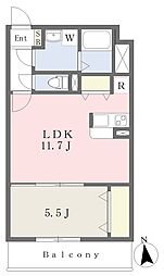 サンジコート東姫路 1LDKの間取図画像