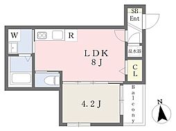 URBANSEA 1LDKの間取図画像