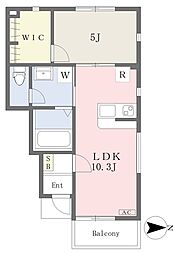 amuse英賀保 1LDKの間取図画像