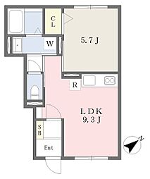 Albero 1LDKの間取図画像