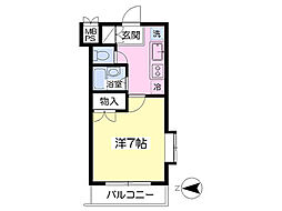 ユーヒルズ 1Kの間取図画像