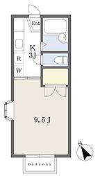 シャンテK 1Kの間取図画像