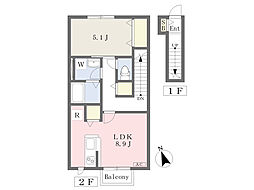 ファミユ二軒茶屋 1LDKの間取図画像