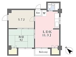 ファミール大梶 2LDKの間取図画像