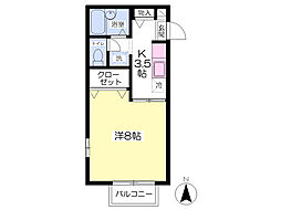 フリーアメニティ 1Kの間取図画像