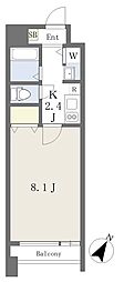 グラン・ドミール新寺 1Kの間取図画像