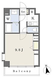 BES仙台新寺コート 1Kの間取図画像