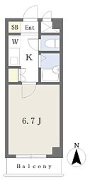 リブ原ノ町 1Kの間取図画像