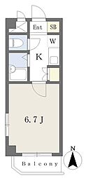 リブ原ノ町 1Kの間取図画像