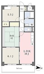 コアスターレ住道 3LDKの間取図画像