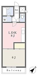 アーバンハイツ京阪大和田 1LDKの間取図画像