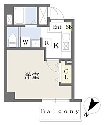 みおつくし此花 1Kの間取図画像