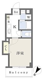 みおつくし此花 1Kの間取図画像