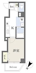 みおつくし此花 1Kの間取図画像